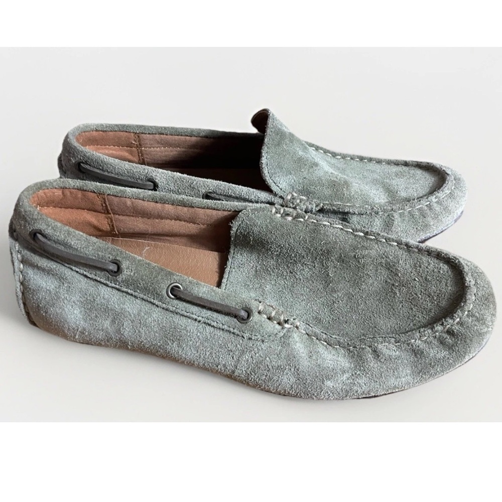 Frye Men’s 7.5 Green Suede Loafer Comfort EUC